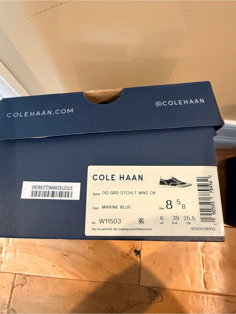 Cole Haan Unisex Navy Knit Lace-Up Oxfords - Picture 4 of 4